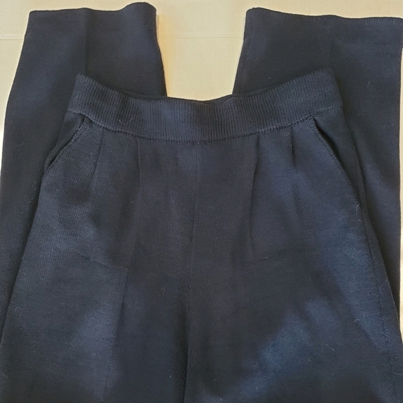 St John Sportswear Dark Navy Wool Blend Elastic Waist Pants 8 - Picture 3 of 7